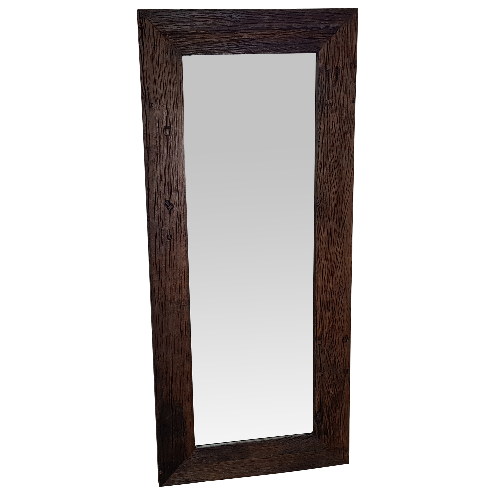 Wandspiegel Spiegel Altholz Schwemmholz mit Holzrahmen Vintage Massiv rustikal Antik braun